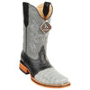Men's King Exotic Snip Toe Caiman Belly Boots Handcrafted Gray (48178209)