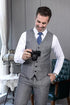 Mens Vintage Tweed Dress Pants Slacks Trousers Regular Fit Suit Pants in Grey