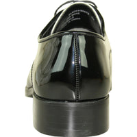 Bravo Mens Classic Moc Toe Shiny Patent Tuxedo Prom Shoe in Black & White