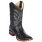 Black Square Toe Ostrich Boot