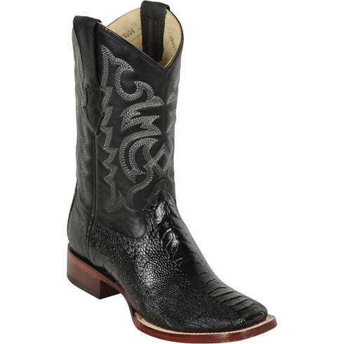 Men's Los Altos Ostrich Leg Skin Wide Square Toe Boots