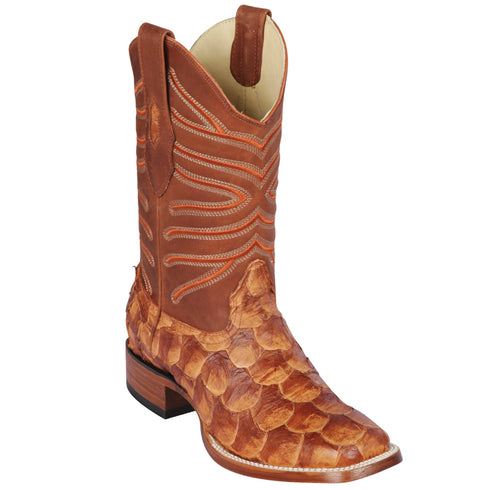 Pirarucu fish boots cognac color from Los Altos Boots 