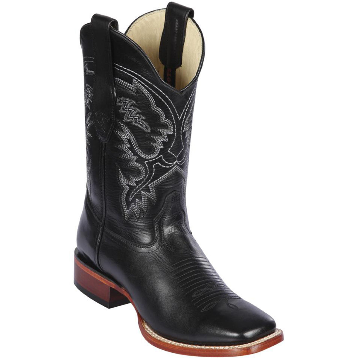 Black Square Toe Cowboy Boots – OvercoatUSA