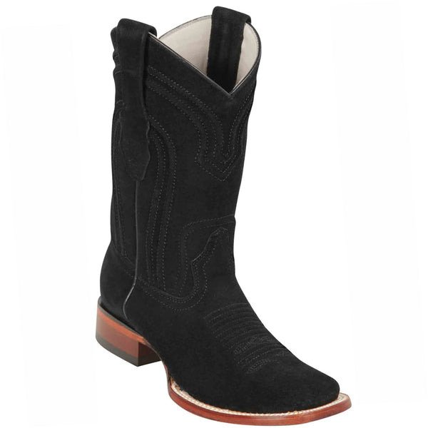 Square Toe Cowboy Suede Boots - Los Altos Boots