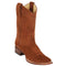 Square Toe Cowboy Suede Boots Cognac - Los Altos Boots