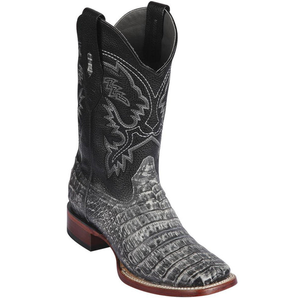 Los Altos Black Square Toe Cowboy Boots