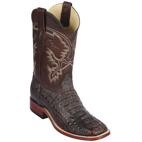 Brown Hornback Caiman Boot Square Toe