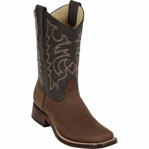 Men's Los Altos Wide Square Toe Crazy Leather Boots