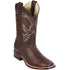 brown square toe boots