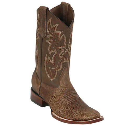 Los Altos brown cowboy boots with a wide square toe