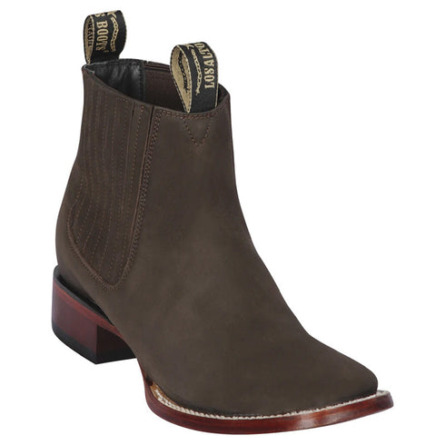 Men's Brown Ankle Square Toe Boots - Los Altos Boots