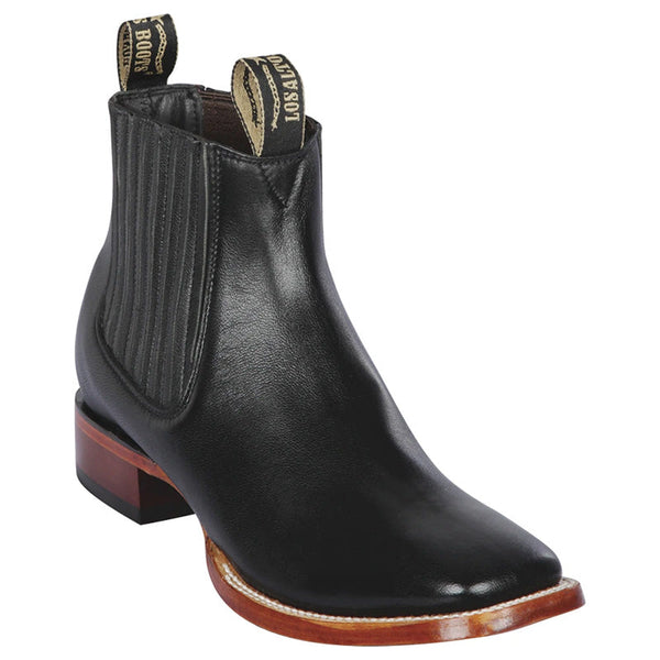 Square Toe Ankle Boots Black - Los Altos Boots