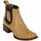 Short Ostrich Square Toe Boots