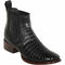 Black Caiman Short Square Toe Western Boots - Los Altos Boots