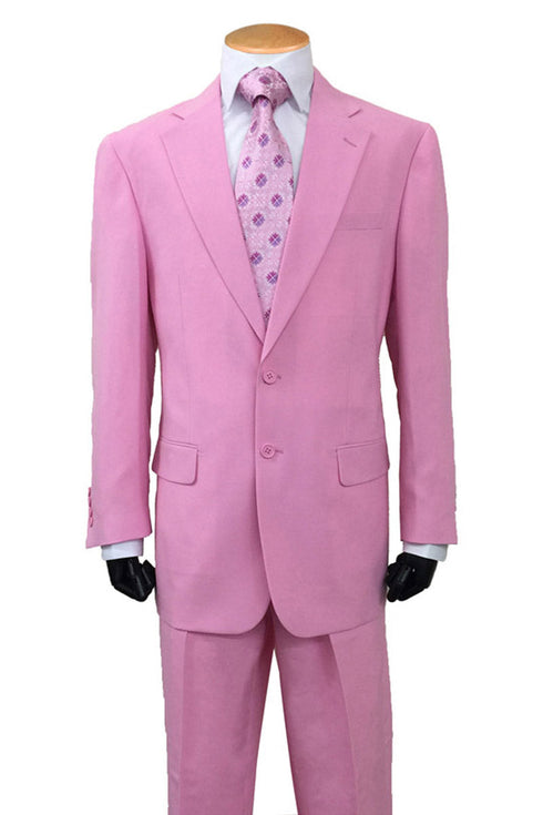 Mens 2 Button Polyester Fashion Suit in Pink