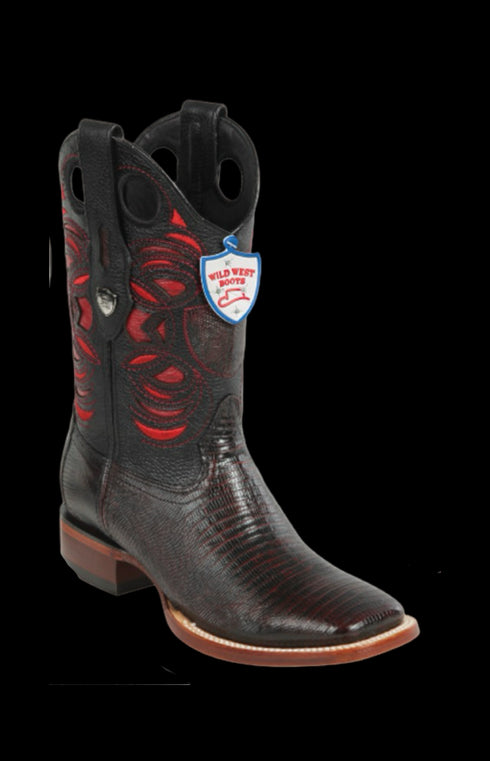 Wild West Botas de Armadillo Horma Rodeo Blackcherry