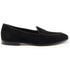 Zelli Hand-Stitched Sueded Goatskin Loafer with Crocodile Vamp in Black