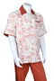 Mens Splatter Print Leisure Walking Suit in Rust