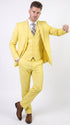Men’s Neon Yellow Wool Suit – Bright Yellow 3-Piece Wedding, Prom & Formal Suit with Vest By Statement