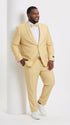 Men’s Light Yellow Shawl Lapel Tuxedo – Modern Wedding, Prom & Groom Formal Suit + Matching bowtie