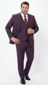 Men’s Plum Eggplant Pinstripe 3 Piece Suit – Burgundy Purple Formal Suit  Gangster 1920s Mafia Pimp Suit