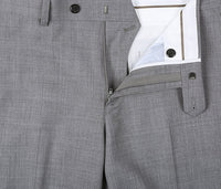 Bevagna Collection - Light Gray 100% Virgin Wool Regular Fit Pick Stitched 2 Piece Suit