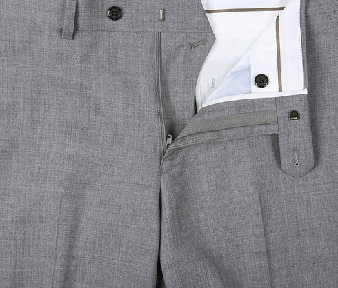 Bevagna Collection - Light Gray 100% Virgin Wool Regular Fit Pick Stitched 2 Piece Suit