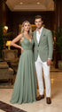 Men’s Sage Green Blazer – Two Button Notch Lapel Formal Jacket for Wedding, Summer and Party Wear in Light Green Sport Jacket