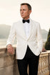 Men’s Pure White Dinner Jacket Blazer – James Bond Style Formal Tuxedo Blazer for Wedding, Black Tie & Evening Wear