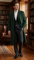 Men’s Hunter Green Full-Length Wool Overcoat – Classic Winter Dress Coat for Formal and Casual Wear Topcoat Mens Wintercoat