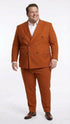 Vitali Brand Men’s Burnt Orange Double Breasted Suit – in Rust Brick Copper Color