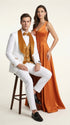 Men's White & Gold Tuxedo – Velvet Shawl Lapel 3 Piece Wedding & Prom Suit