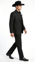 Men’s Black Western Tuxedo Suit, 3 Piece Cowboy Formal Wedding Prom Suit with Satin Trim