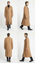 Men’s Full-Length Camel Overcoat – Classic Long Microfiber-Blend Coat for Winter and Formal Wear Maxi Duster Coat