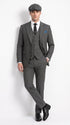 Men’s Thomas Shelby Peaky Blinders Gray Wool Suit Out fit Charcoal Grey Pinstripe 3-Piece  Vintage 1920s Suit