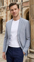 Men’s Light Blue Checkered Sport Coat – Two-Button Wedding, Business and Smart Casual Blazer