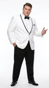 Men’s White Tuxedo Jacket – Black Trim Shawl Lapel Formal Dinner Blazer for Weddings, Prom Wedding Blazer Modern fit