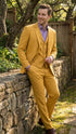 Men’s Mustard Yellow Three Piece Suit | 2 Button Notch Lapel Modern Fit in Gold Color - Church Suit