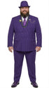 Men’s Purple Pinstripe Mardi Gras Suit | Classic Double Breasted Formal Carnival Suit