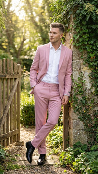 Vitali Brand Modern Fit Men’s Light Pink Formal Suit - Blush Color
