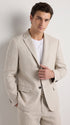 Men’s Informal Summer Suit, Light Beige Casual Linen Style Blazer and Pants Set