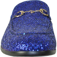 Bravo Mens Modern Glitter Sequin Prom Tuxedo Loafer in Royal Blue - Men's Dress Shoes