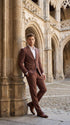Men’s Coffee Brown 2-Piece Suit – Classic Two-Button Wedding, Business and Formal Suit