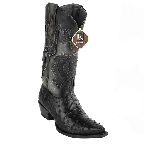 King Exotic Men's Ostrich Western Snip Toe Boots