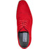 Bravo Mens Vegan Suede Wedding & Prom Wingtip Lace Up Dress Shoe in Red