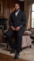 Men's Designer Stacy Adams Classic Double Breasted Suit in Black  Peak Lapel Slim fit
