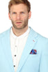 Cotton Suit - Summer Stretch Fabric - Mens Cotton-Stretch Fashion Suit Sky S9010