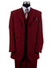 Mens 3 Button Peak Lapel Fashion Suit in Burgundy