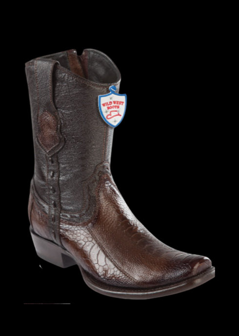 Wild West Botas de Pata de Avestruz Horma Dubai Toe Faded Brown
