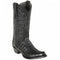 Black Snip Toe Caiman Tail Cowboy Boots